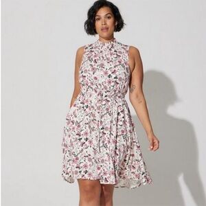 Mini Stretch Challis Hi-Low Dress